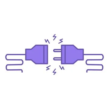 Colored Icon Error Not Found. 404. Vector Icon of Disconnected Electrical S.. Stock Illustration