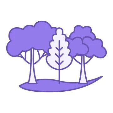 Colored Icon Forest. Vector Icon. Trees, Nature. Adventure and Tourism Concep イラスト素材