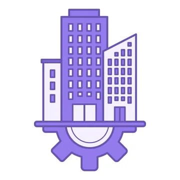 Colored Icon Infrastructure. Vector Illustration. High Rise Buildings and G.. Ilustração Stock