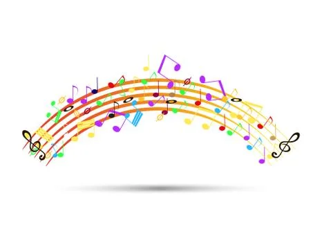 Colored icon with musical notation Stock Illustration