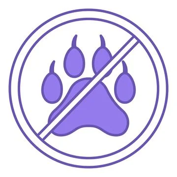 Colored Icon Not Allowed. Vector Icon Of Animal Paw. Warning Sign. No Anima.. Stockillustratie