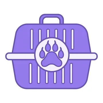Colored Icon Pet Carrier. Vector Icon. Cage for Carrying a Cat or Dog. Bag .. Stock Illustration