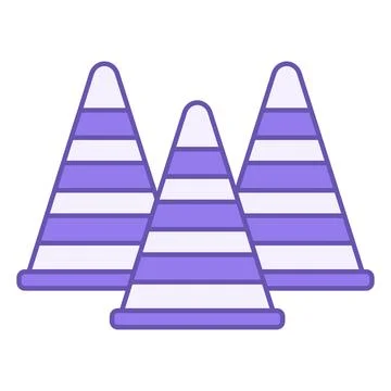 Colored Icon Road Cone. Vector Icon. Temporary Road Marking. Fence during R.. Stock Illustration