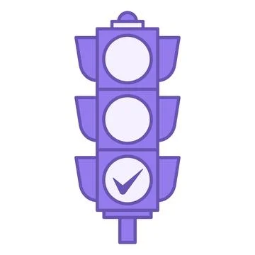 Colored Icon Traffic Light. Vector Icon. Device for Regulating the Movement.. Stock Illustration