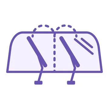 Colored Icon Wiper. Vector Icon of Car Windshield with Two Windshield Wiper.. Stock Illustration