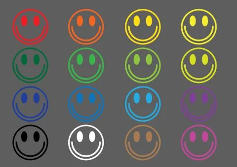 Colored icons emoticons Illustrazione stock