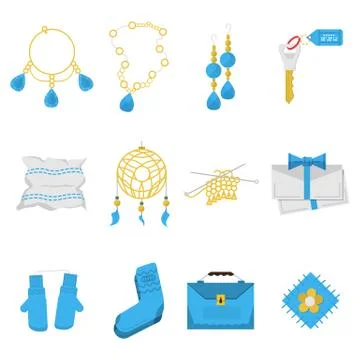 Colored icons for handmade items Illustrazione stock