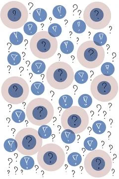 Colored illustration with punctual and question marks hand drawing Stock Illustration