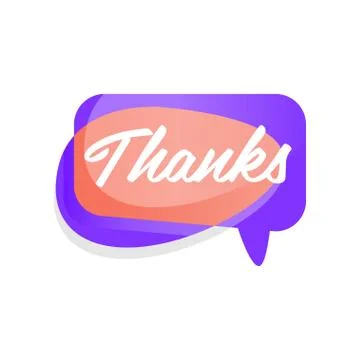 Colored illustration of speech bubble cloud with word Thanks . Sticker showing イラスト素材