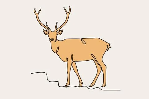 Colored illustration of a stag Stock Illustration