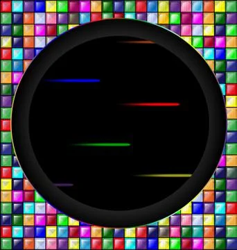 Colored image of blocks and dark hole Stock Illustration