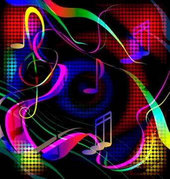 Colored image crazy music Stock Illustration