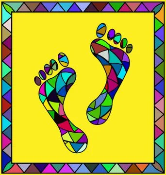 Colored image of footprint Stock Illustration