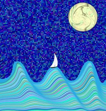 Colored image of sea Illustrazione stock