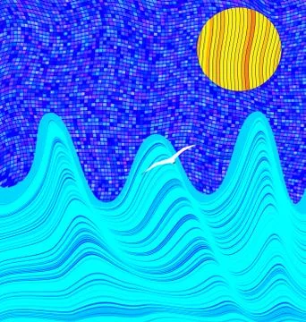 Colored image of waters 스톡 일러스트