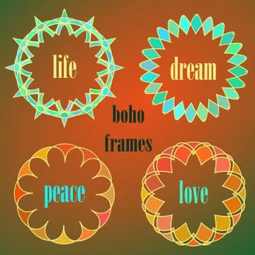 Colored indian circle vector ornaments. Stock Illustration