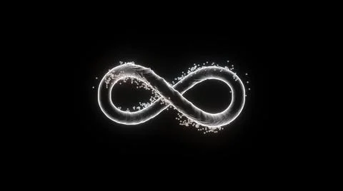 Colored infinity sign spinning isolated on black background, seamless loop Stock Illustration