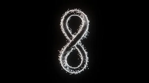 Colored infinity sign spinning isolated on black background, seamless loop Stock Illustration