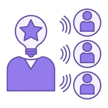 Colored Influence Icon. Vector Illustration. Famous Person Influence on Aud.. Stock-Illustration