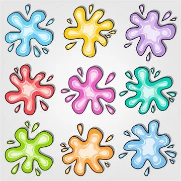 Colored ink blots Stock Illustration