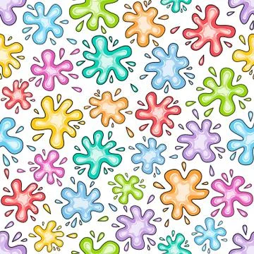 Colored ink blots seamless pattern Stock Illustration