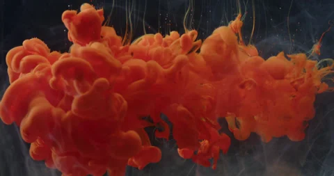 Colored ink / colored smoke diffuses in the water Stock Footage 195291509