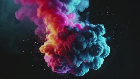 Colored ink liquid abstract background seamless looping Stock Footage 277430764