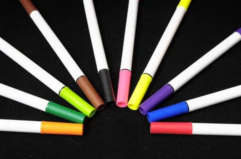 Colored Ink Markers Stock Photos