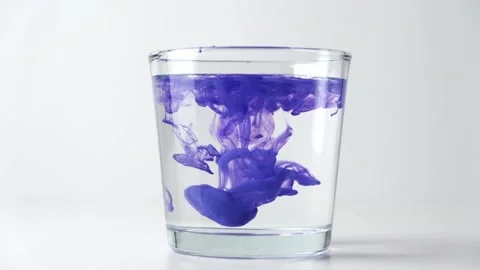 Colored ink spreading in water colored smoke, overlapping frame from top to down Stock Footage 170649062