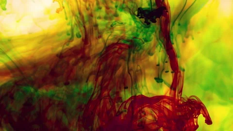 Colored Ink Swirls in Water Slow Motion 4k Background Stock Footage