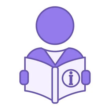Colored Instruct Icon. Vector Illustration. Person Reading Instructions. Te.. Stock Illustration