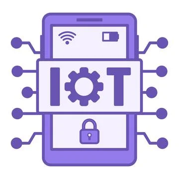 Colored Internet of Things Icon. Vector Illustration. Mobile Phone, Wi-Fi, .. Stock Illustration
