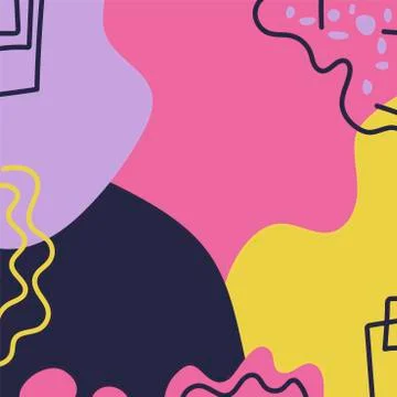 Colored intersecting spots and lines. Abstract background with copy space for Stock Illustration