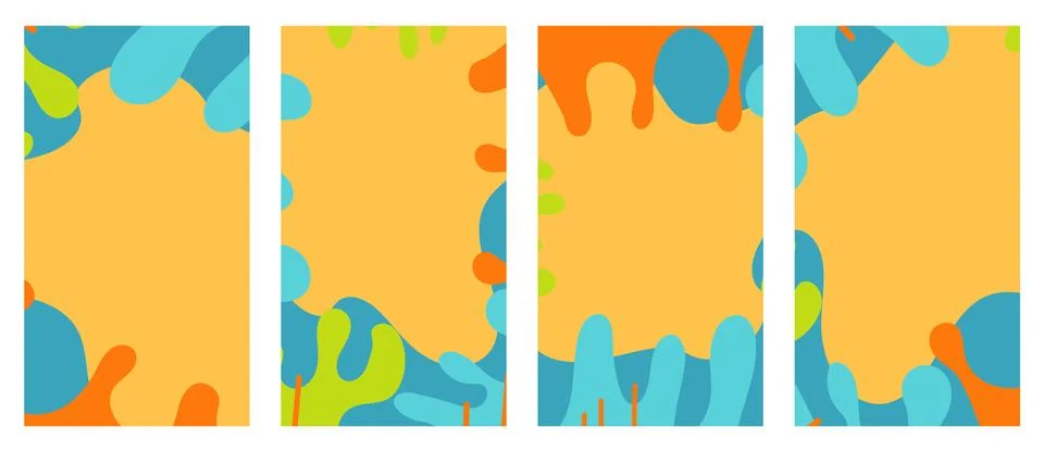 Colored intersecting spots. Design templates for social media stories. Vector Stock Illustration