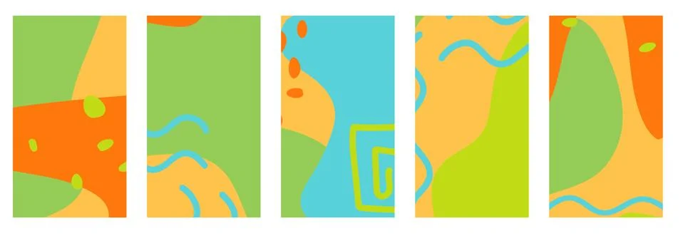 Colored intersecting spots. Design templates for social media stories. Vector Stock Illustration