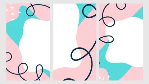 Colored intersecting spots. Design templates for social media stories. Vector Stock Illustration