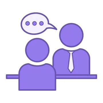 Colored Interview Icon. Vector Icon. Two People Talking. Job Interview, Jou.. 스톡 일러스트