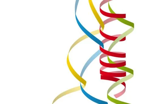 Colored Invitation Card Background with Streamers Stock Illustration