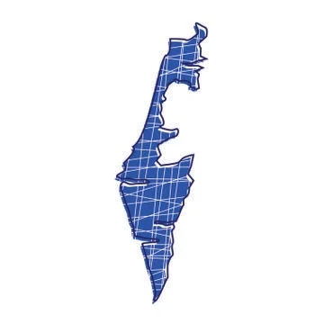 Colored Israel map Stock Illustration