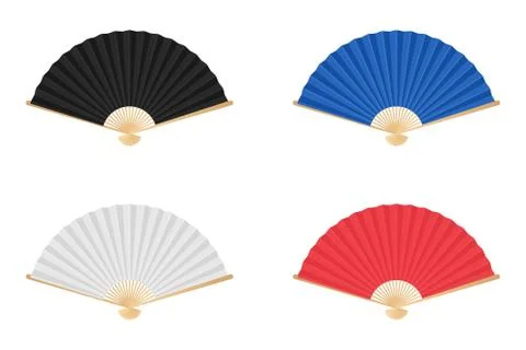 Colored japan folding fan vector illustration isolated on white Illustrazione stock