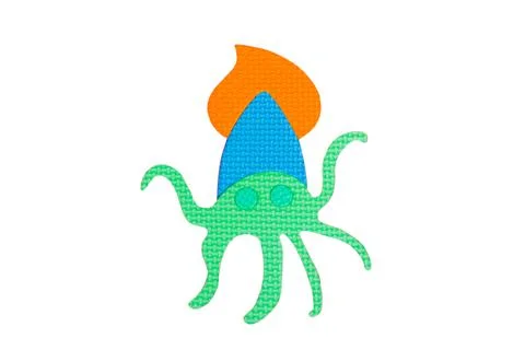Colored jellyfish on white background Stock Photos