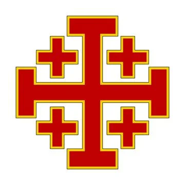Colored Jerusalem cross, five-fold Cross, or also cross-and-crosslets Stock Illustration