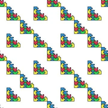 Colored Jigsaw Puzzles vector creative seamless pattern Illustrazione stock