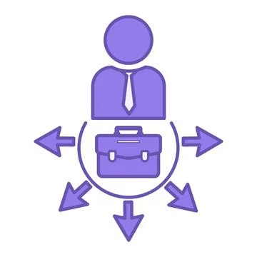 Colored Job Icon. Vector Illustration. Office Worker Multitasking. Work Bri.. Stockillustratie