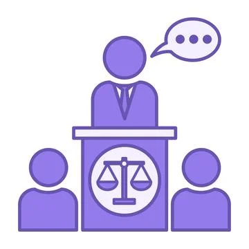 Colored Judgment Icon. Vector Illustration. Judge Gives Verdict, Court Orde.. Ilustración de archivo