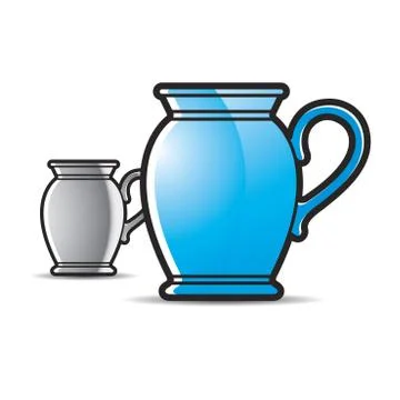 Colored jugs Stock Illustration