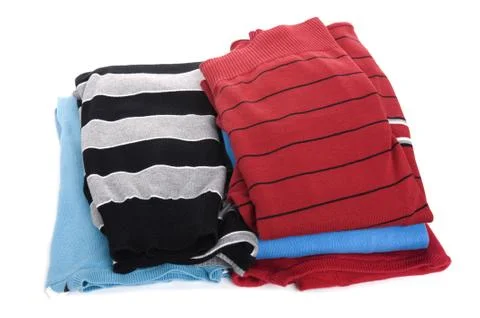 Colored jumper on white background Foto stock