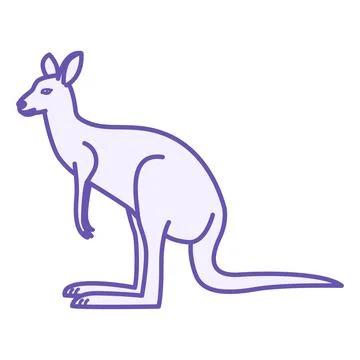 Colored Kangaroo Icon. Vector Illustration. Marsupial Mammal, Funny Kangaro.. Stock Illustration