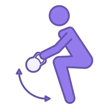 Colored Kettlebell Exercise Icon. Vector Illustration. Athlete Lifting Kett.. Stock Illustration
