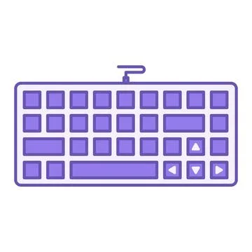 Colored Keyboard Icon. Device Used To Enter Information Into A Computer. Ga.. Stock-Illustration